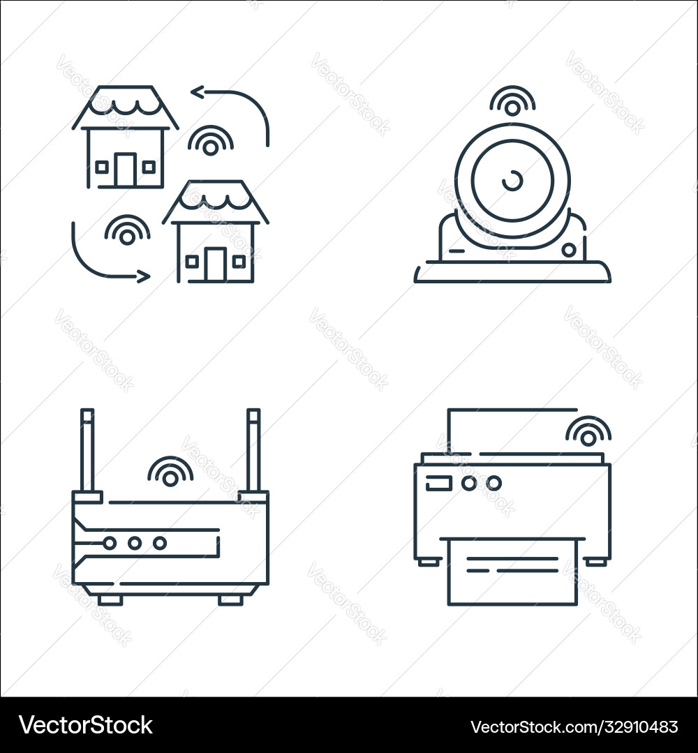 Internet things line icons linear set quality Vector Image