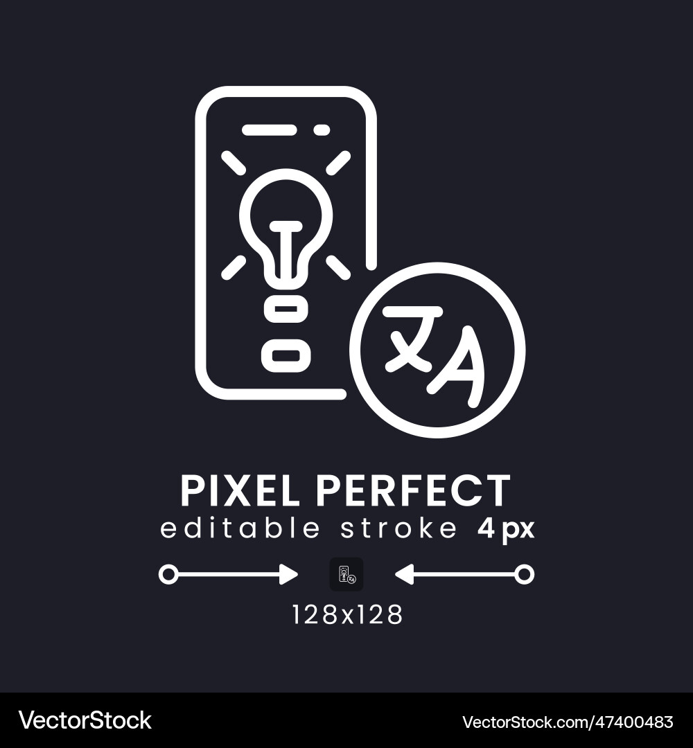 Language learning app white linear desktop icon Language learning app white linear desktop icon Vector Image