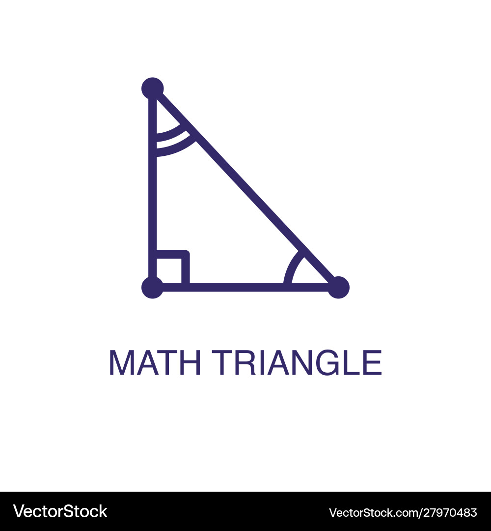 Math triangle element in flat simple style vector image