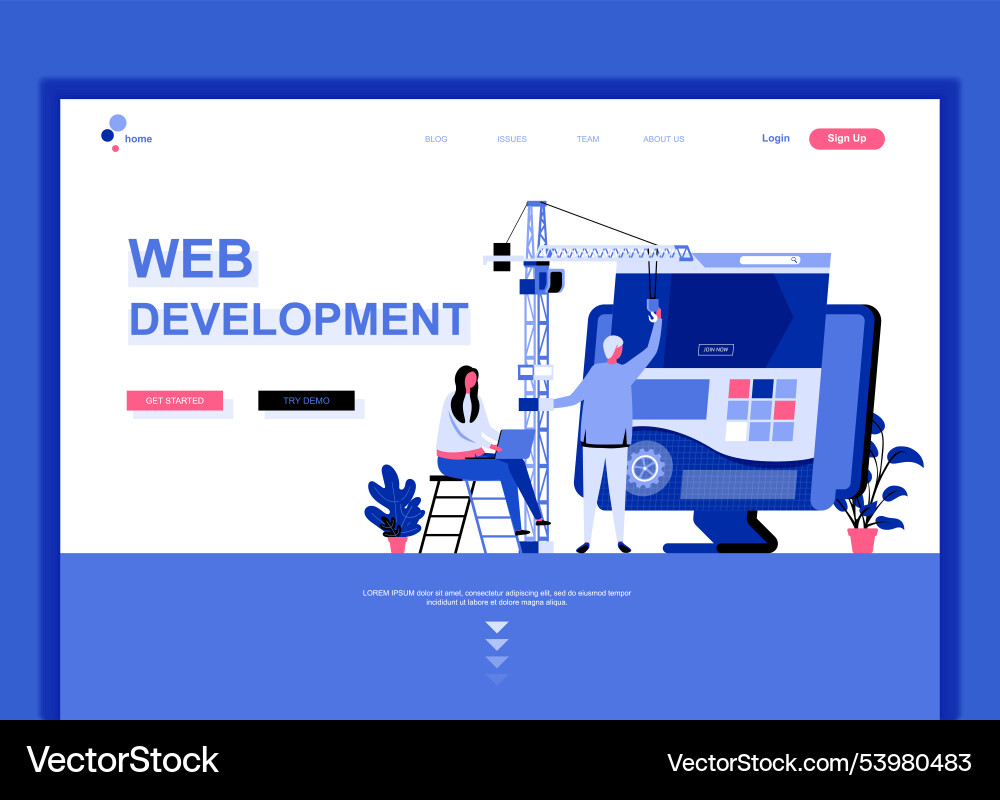 Modern flat web page design template concept Modern flat web page design template concept Vector Image