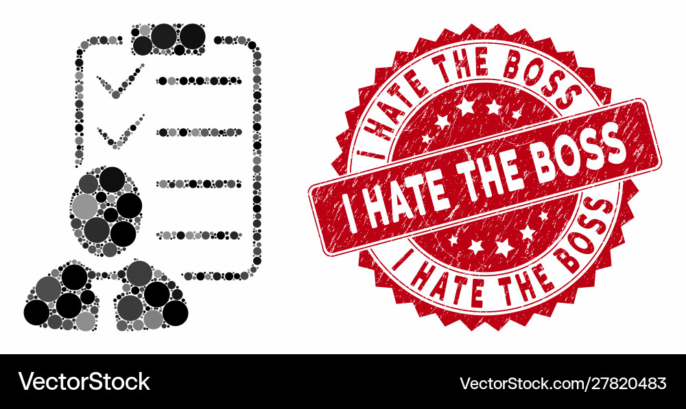Mosaic manager check list with scratched i hate Vector Image