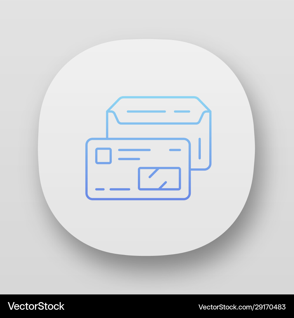 Open envelope with credit card app icon uiux user Open envelope with credit card app icon uiux user Vector Image