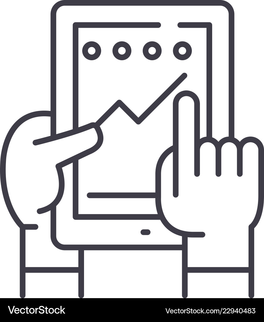 Progress in the application line icon concept Vector Image