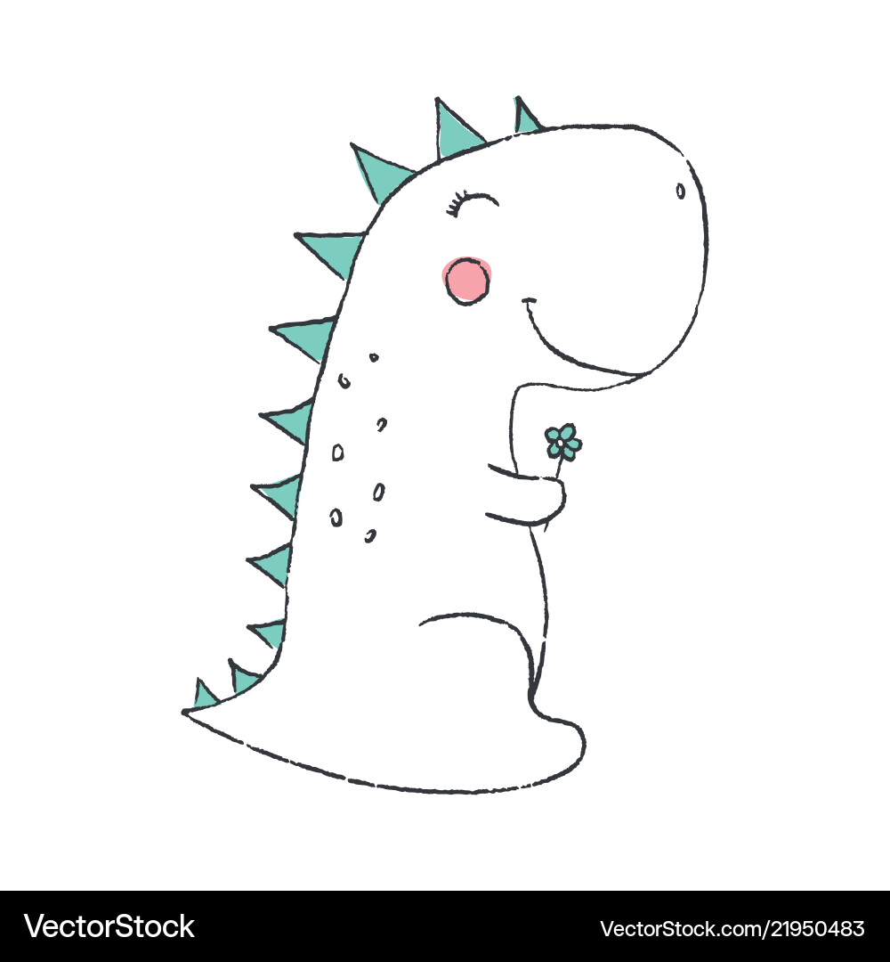 Süße kleine Dino Süße kleine Dino vektorbild