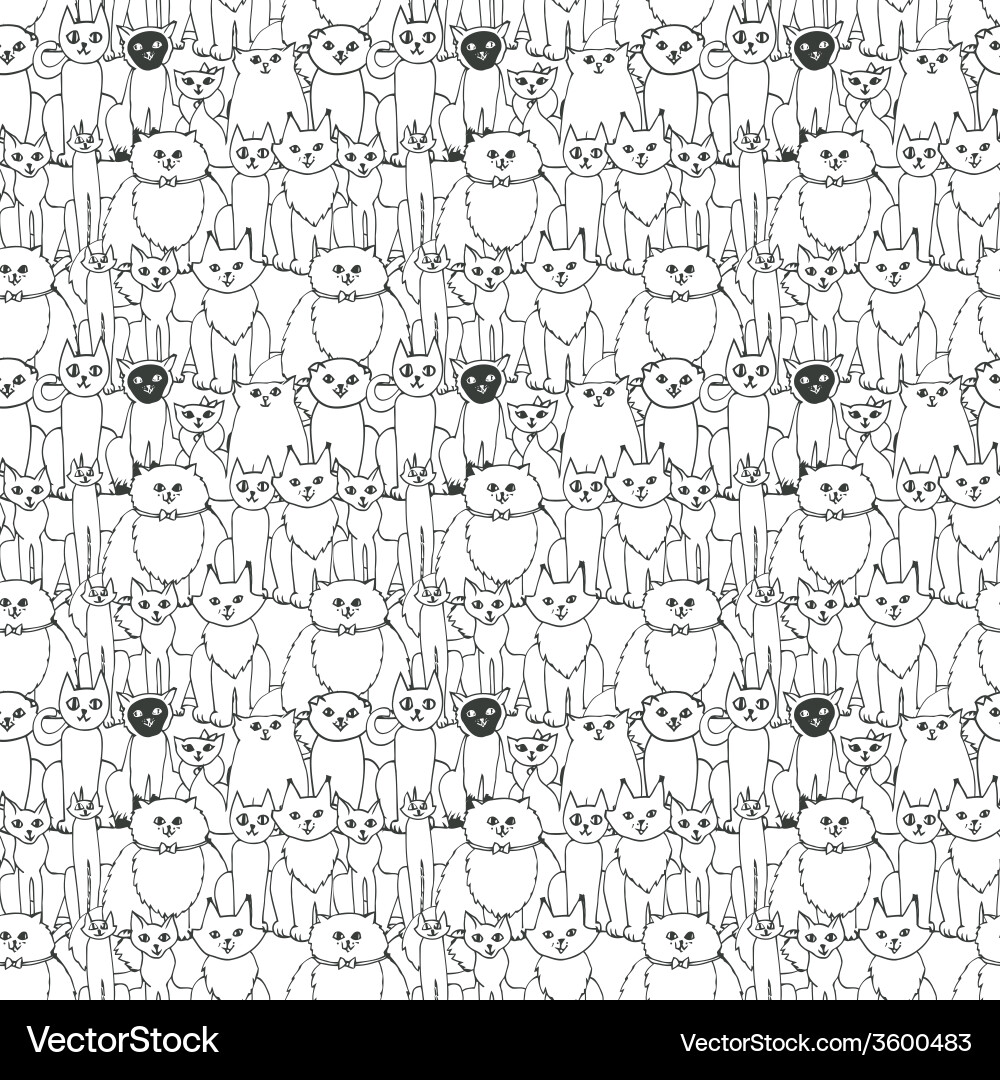 Seamless pattern with cats Vector Image
