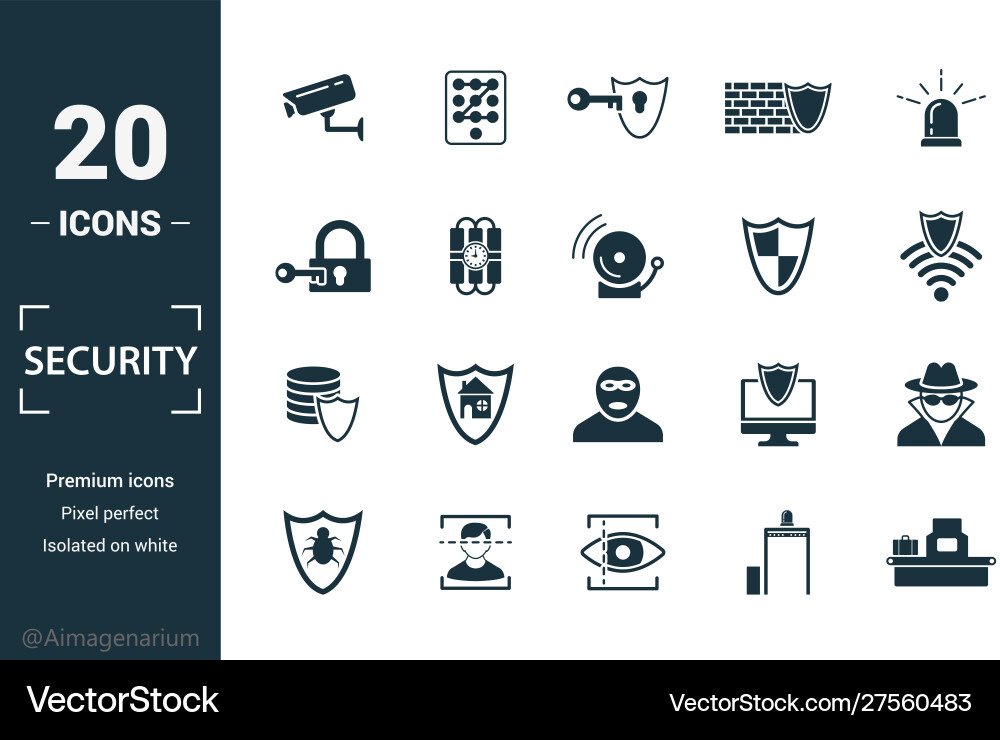 Security icon set include creative elements Security icon set include creative elements vector image