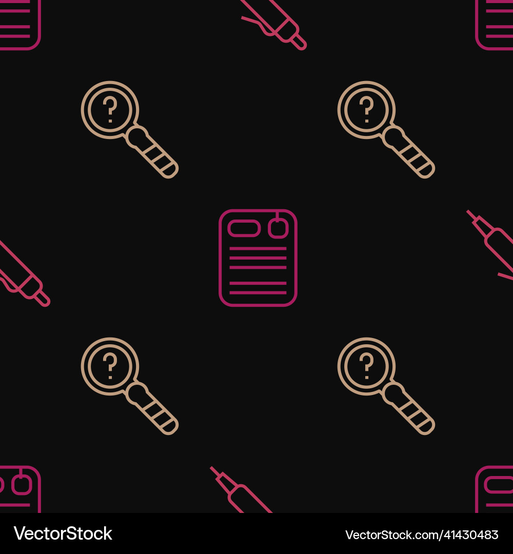 Set line pen unknown search and dossier folder Set line pen unknown search and dossier folder Vector Image