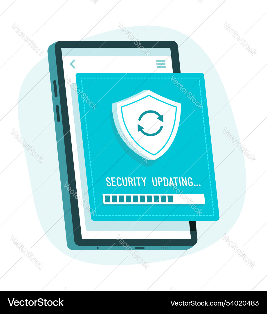 Smartphone update security data for cyber Smartphone update security data for cyber vector image
