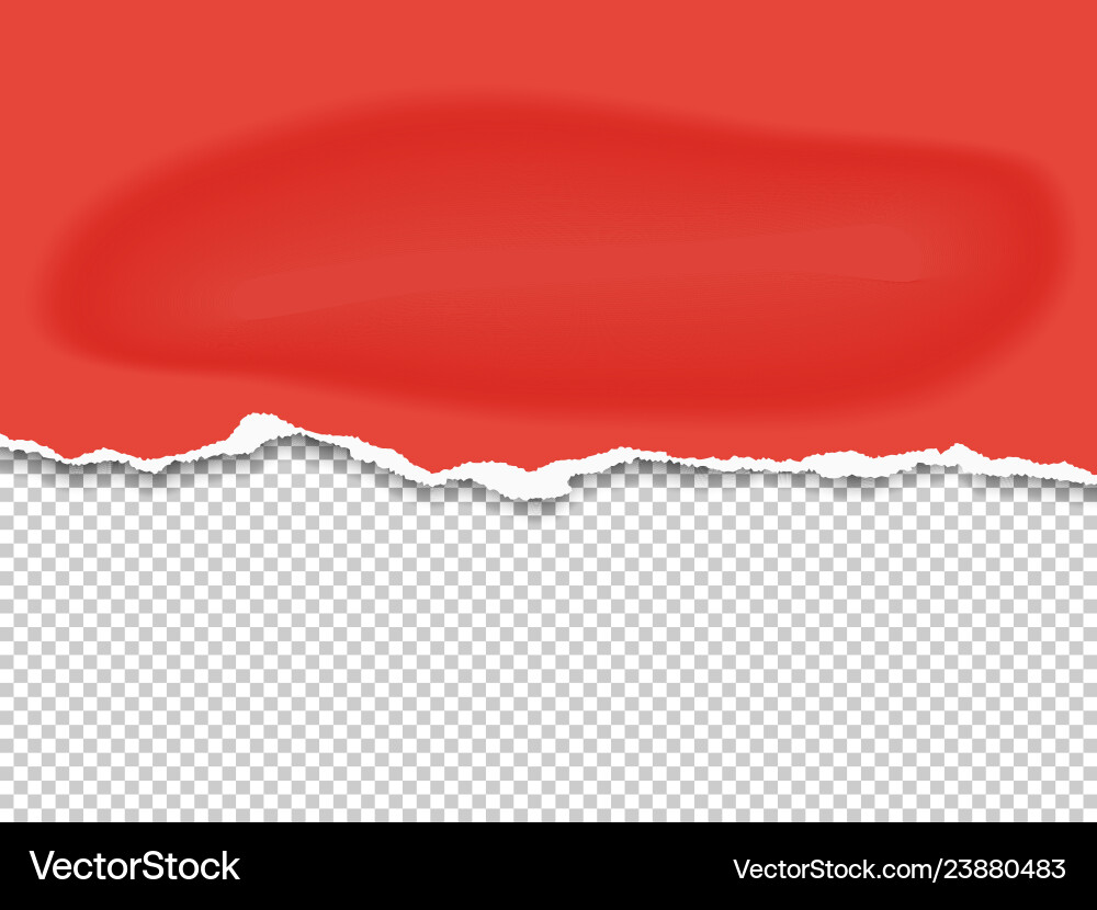 Torn Red Paper Fragment Vector Image