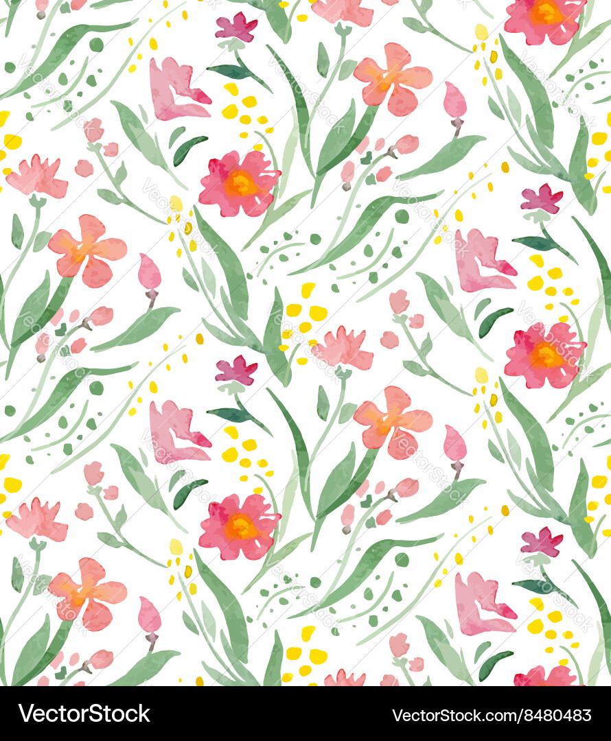 Watercolor Floral Pattern vector image
