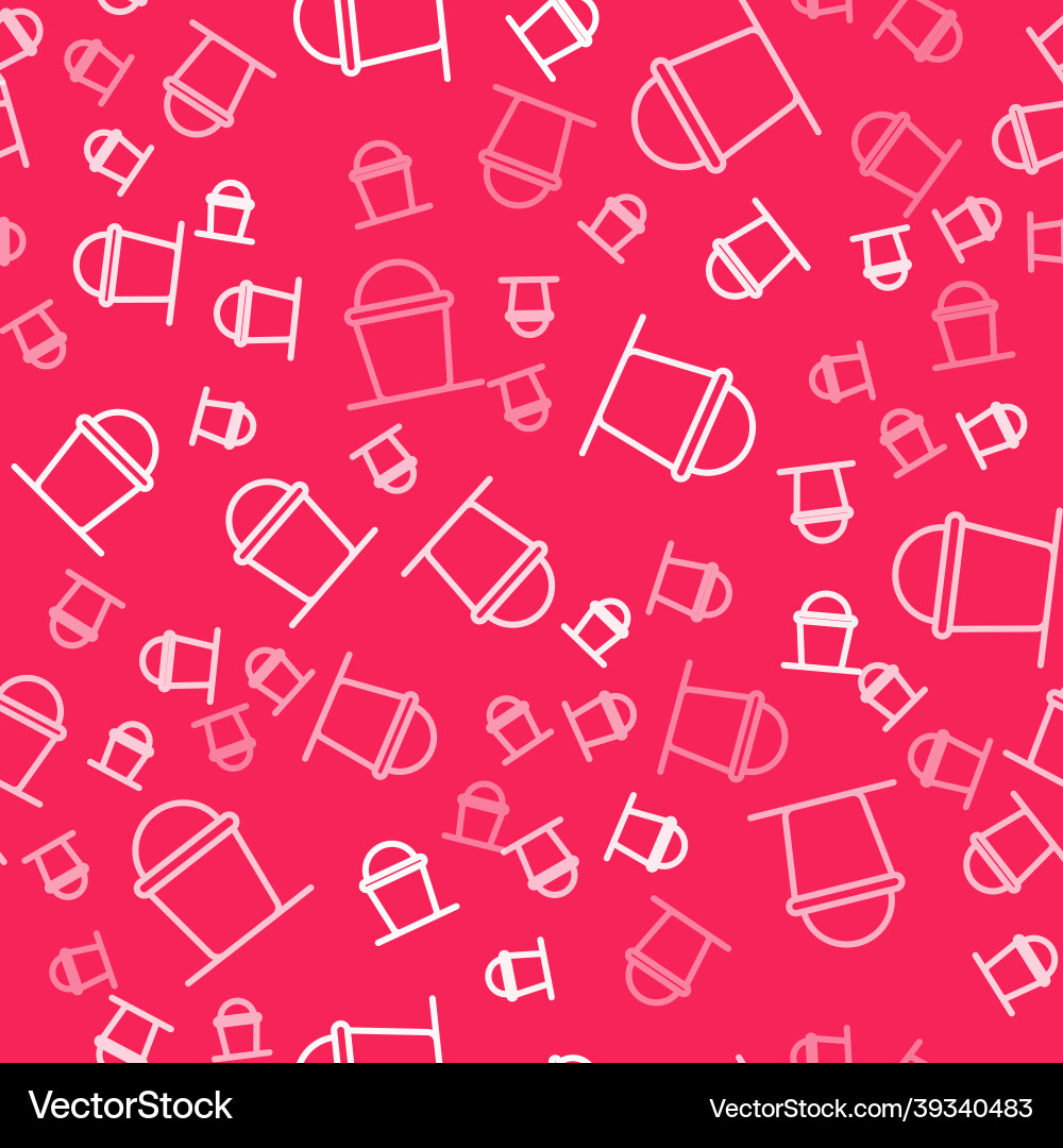 White line bucket icon isolated seamless pattern White line bucket icon isolated seamless pattern vector image