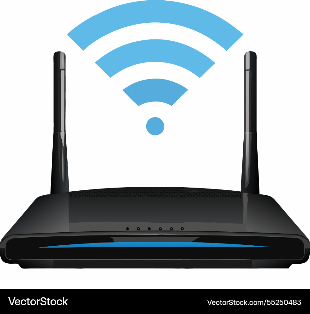 Wifi router with signal icon wireless internet Vector Image