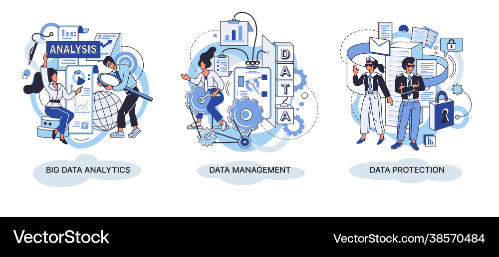 Big data analytics management Big data analytics management vector image