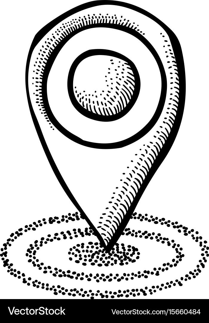 Cartoon image of location icon pointer symbol vector image