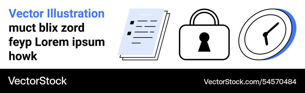 Document processing and security elements Document processing and security elements vector image