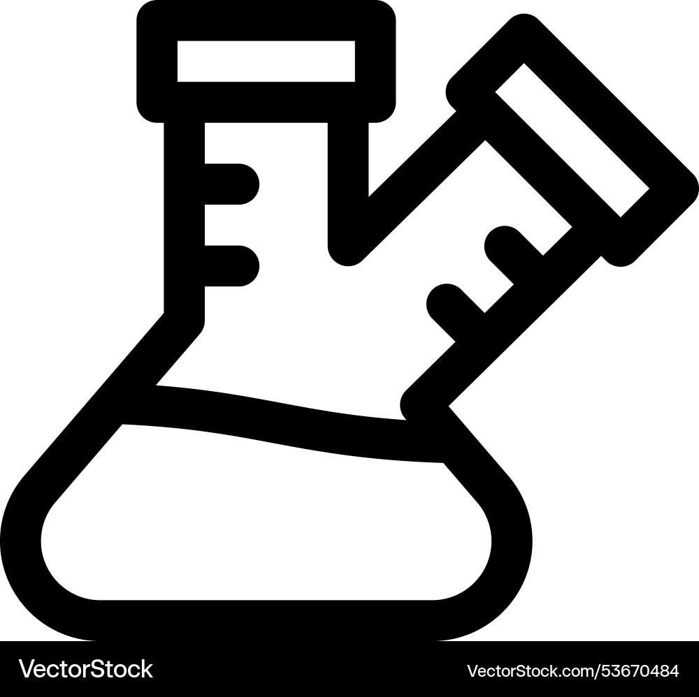 Flask icon thin linear style design isolated Vector Image