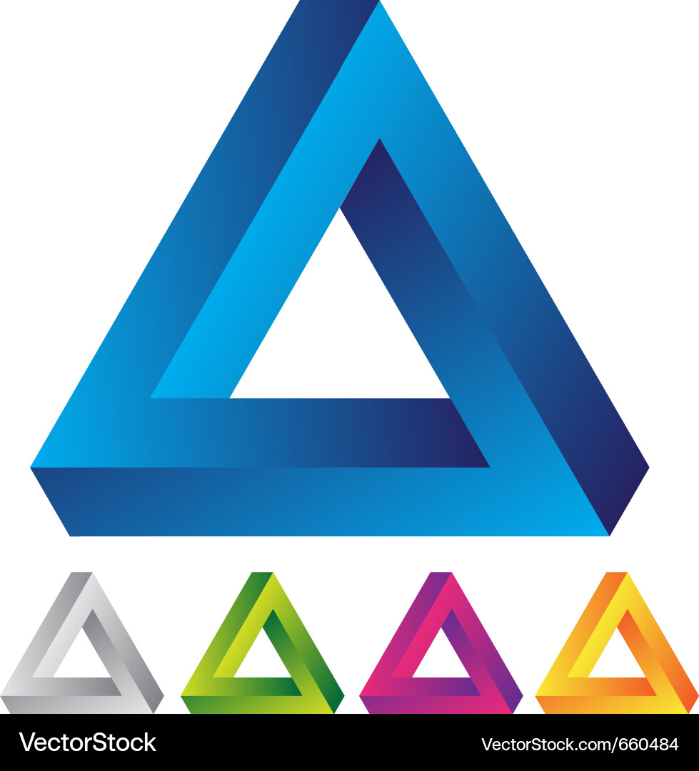 Fractal Triangular Illusion Vector Image