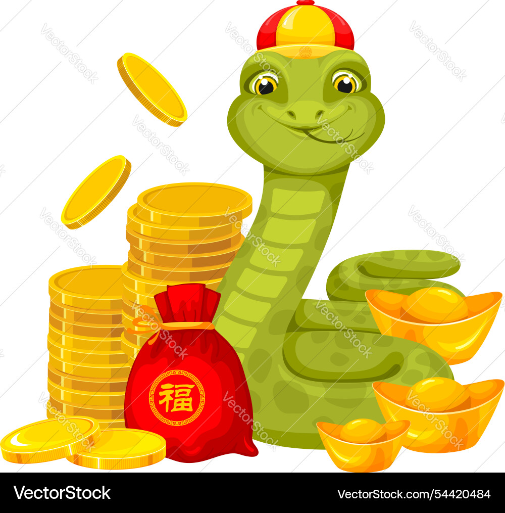 Green snake symbol of chinese lunar new year Green snake symbol of chinese lunar new year vector image