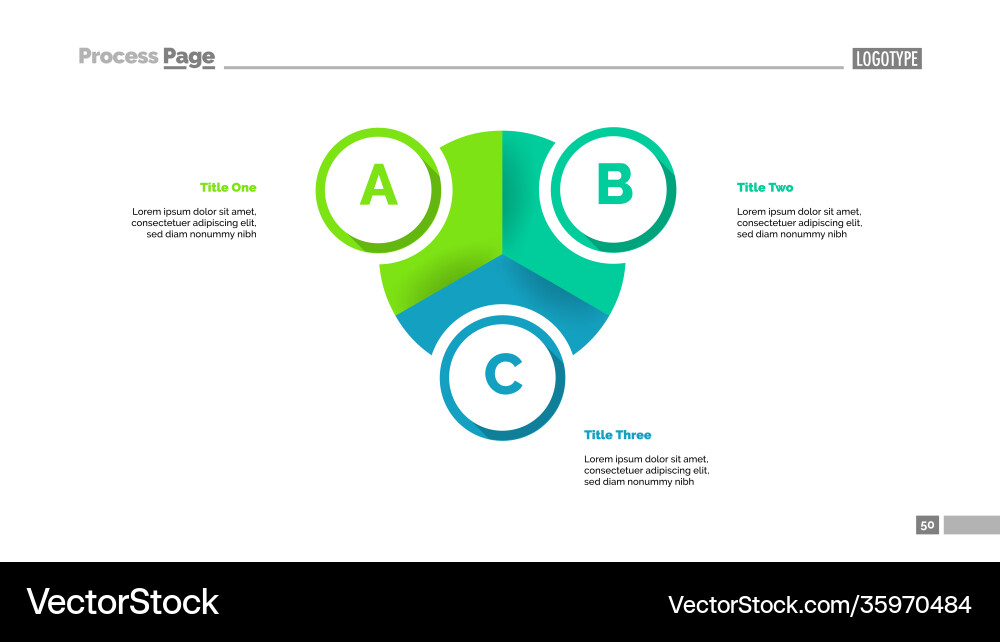 Pie diagram with three elements template vector image