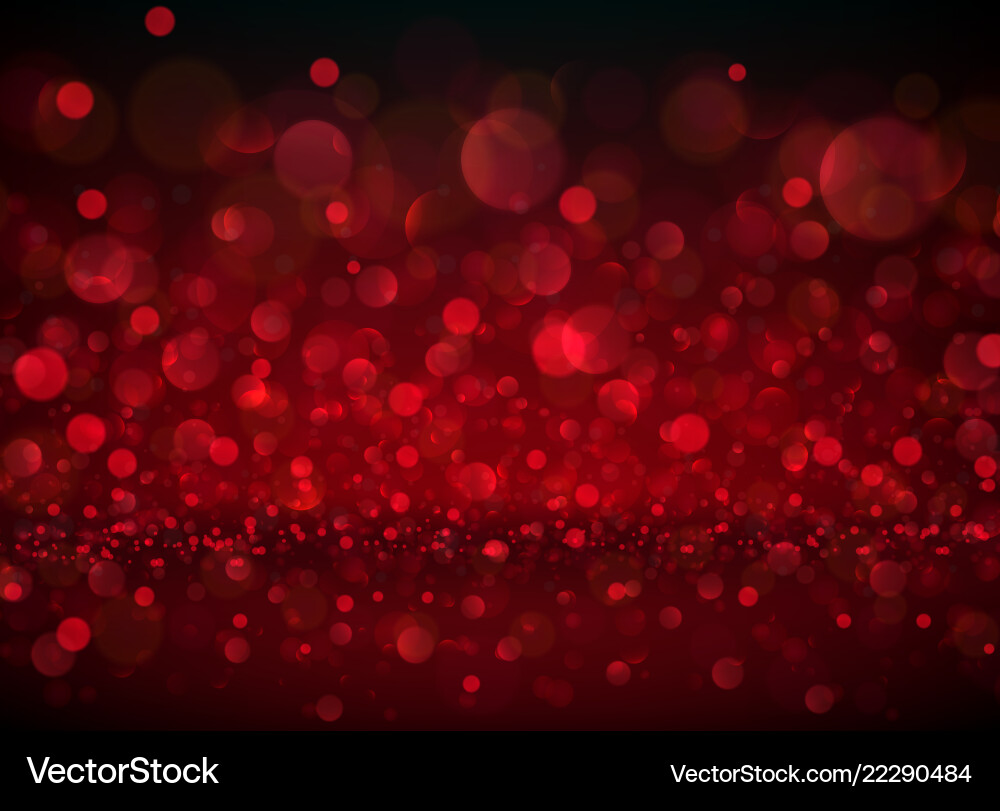 Red abstract blurred background with bokeh effect vector image