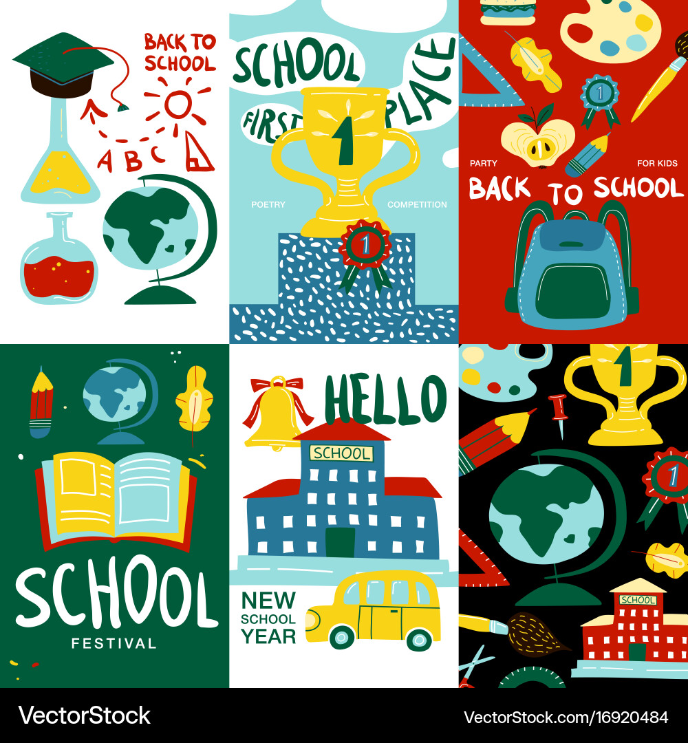 School Celebration Posters Vector Image