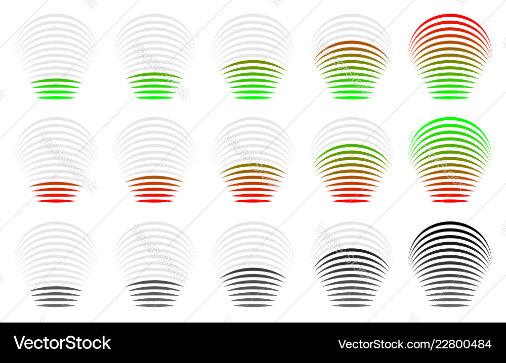 Signal strength progress level indicator Signal strength progress level indicator vector image