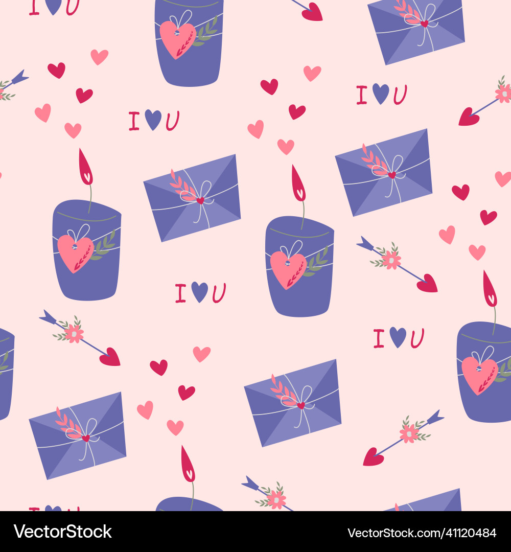 Simple seamless pattern an envelope with a letter Vector Image