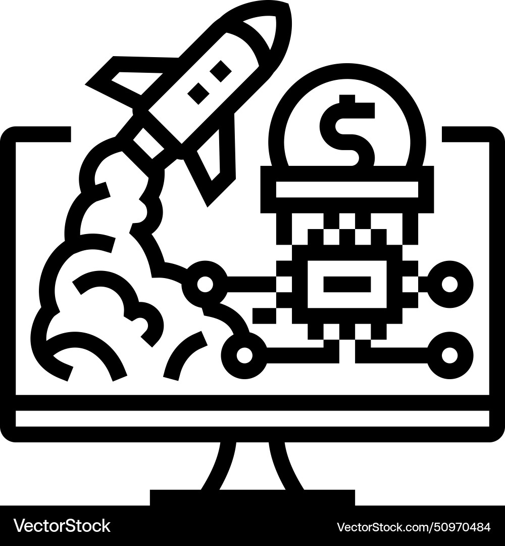 Tech startup enthusiast line icon Tech startup enthusiast line icon vector image