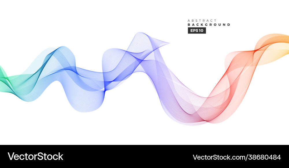 Wave element with abstract colorful lines Vector Image