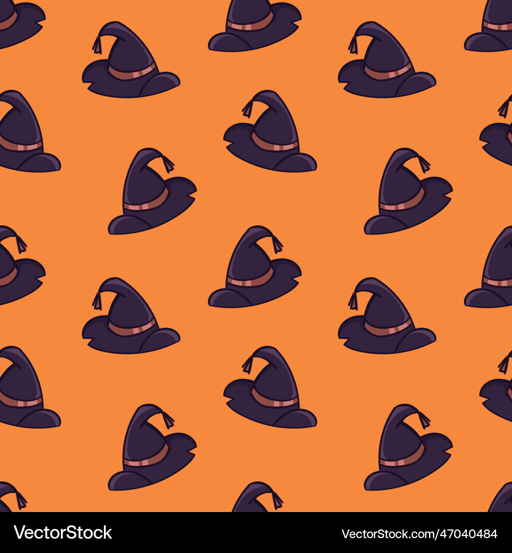 Witch pointy hat pattern Vector Image