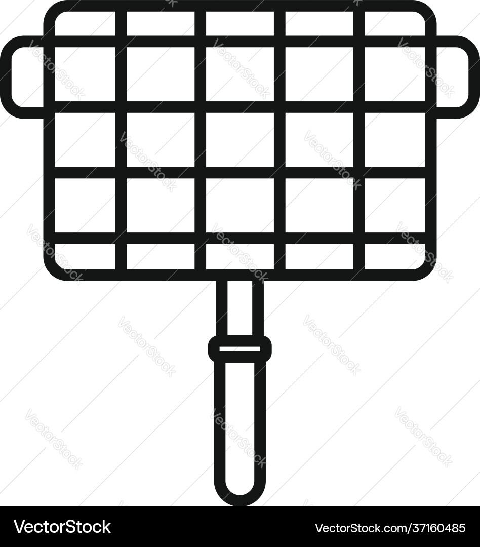 Bbq handle net icon outline style Vector Image