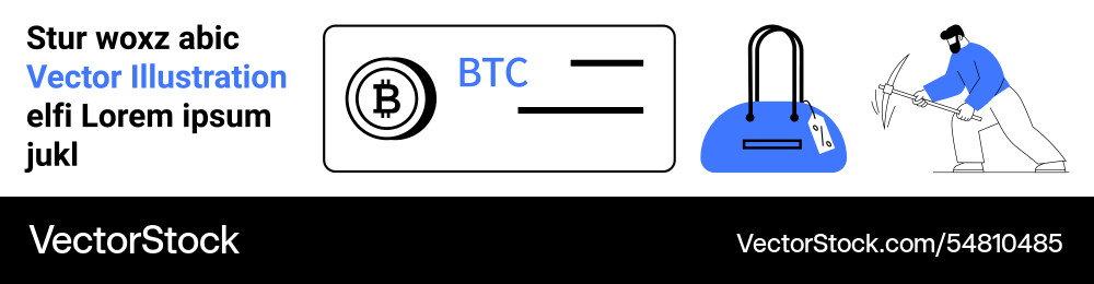 Bitcoin mining concept with digital wallet Bitcoin mining concept with digital wallet vector image
