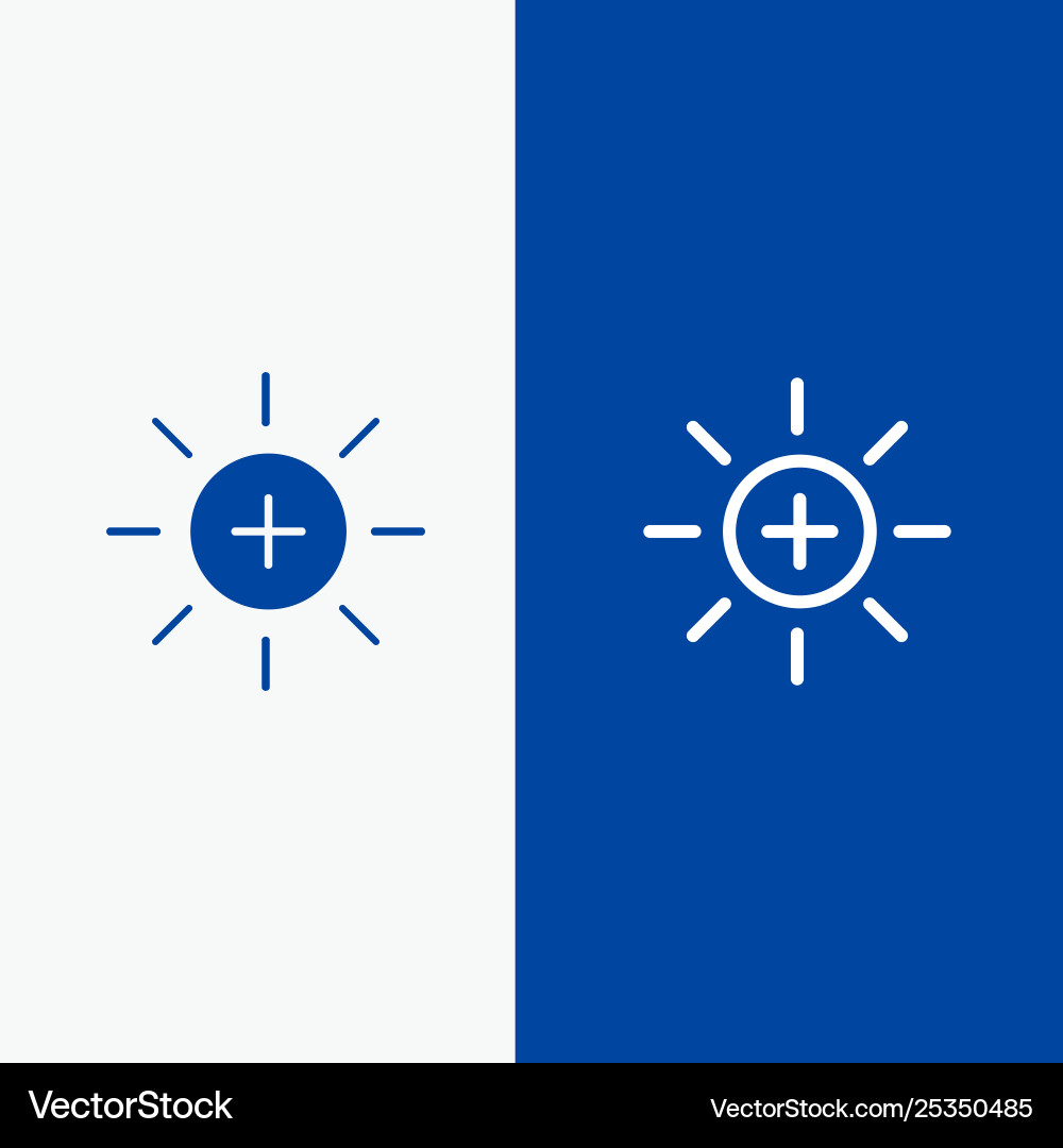 Brightness interface ui user line and glyph solid vector image