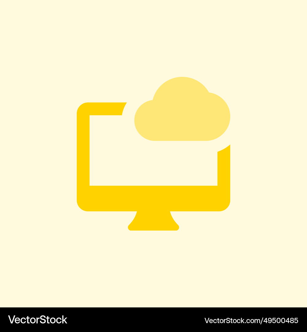Desktop linked to cloud for data storage Vector Image