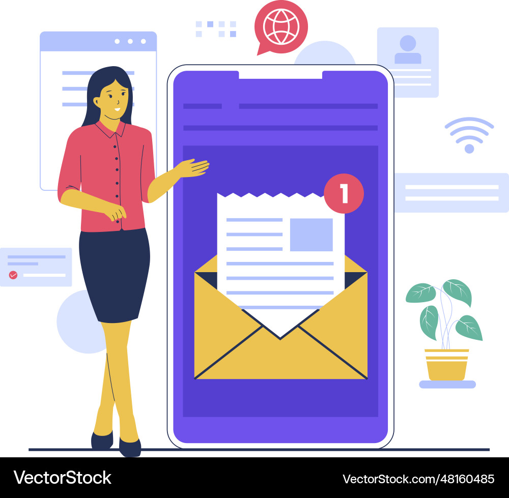 Email inbox concept Vector Image