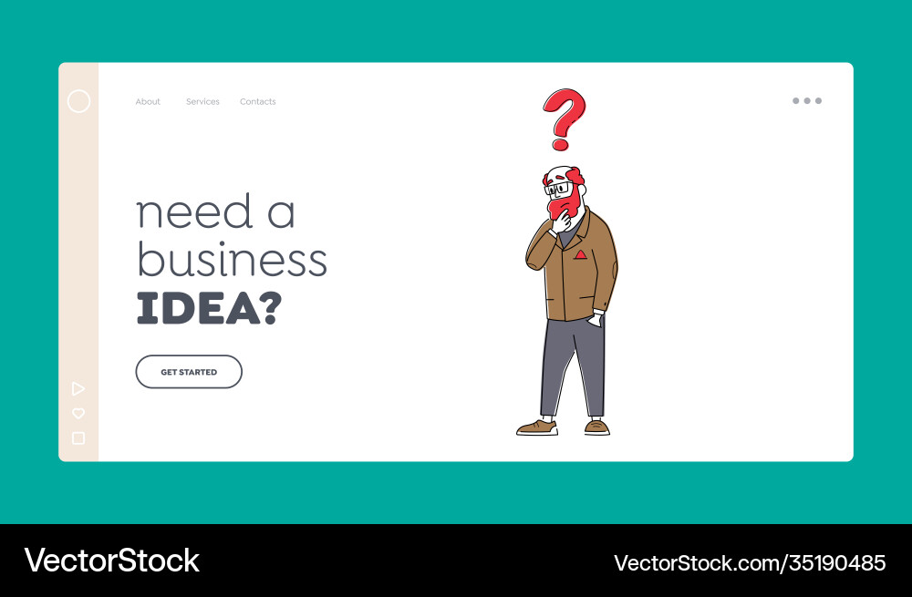 Faq service idea landing page template Faq service idea landing page template vector image