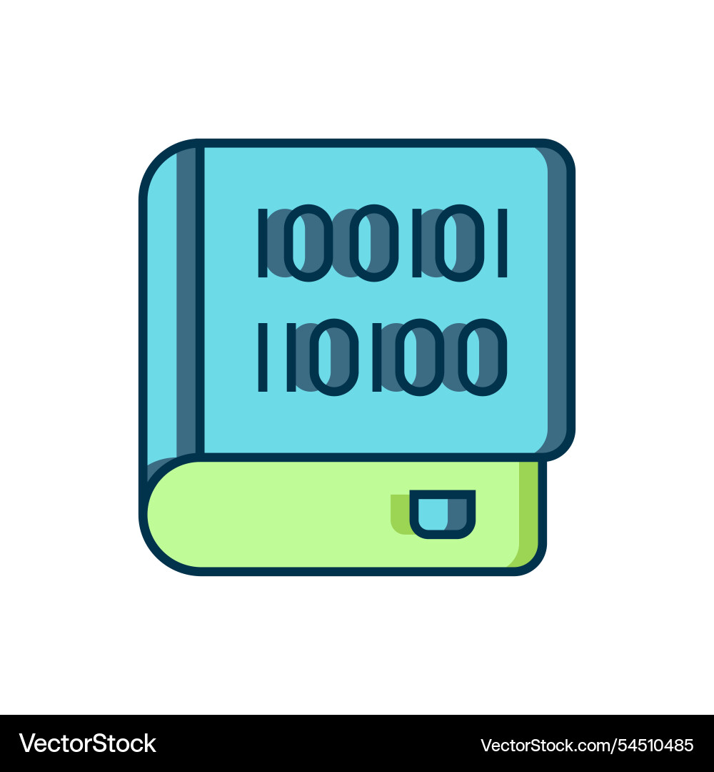 Filled outline books about programming icon Filled outline books about programming icon vector image