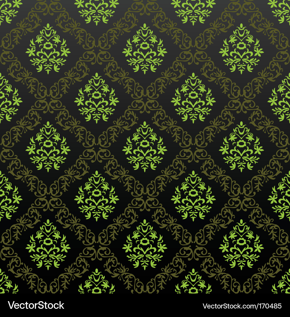 Floral Damask Wallpaper vector image