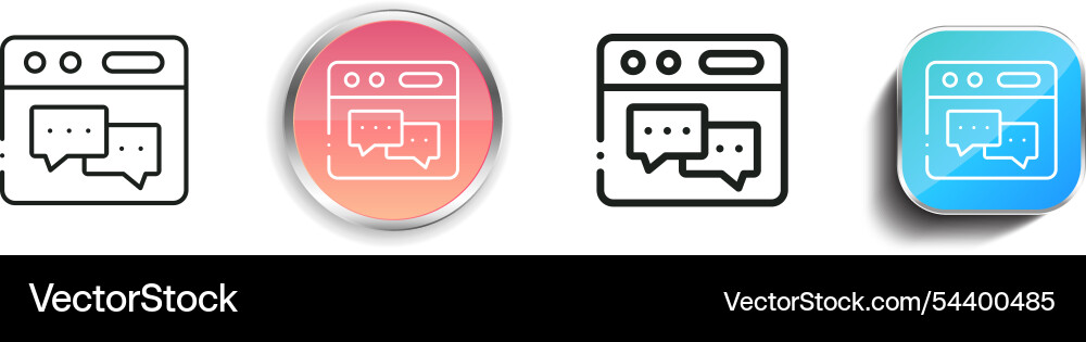 Forum icon thin linear regular and button style Vector Image