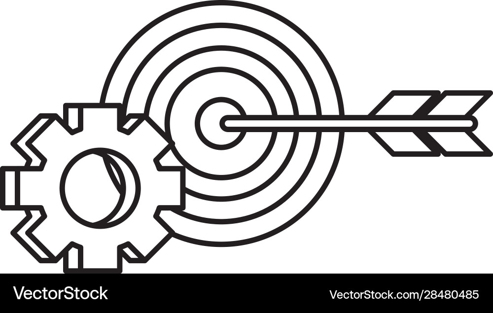 Gear settings setup with target vector image