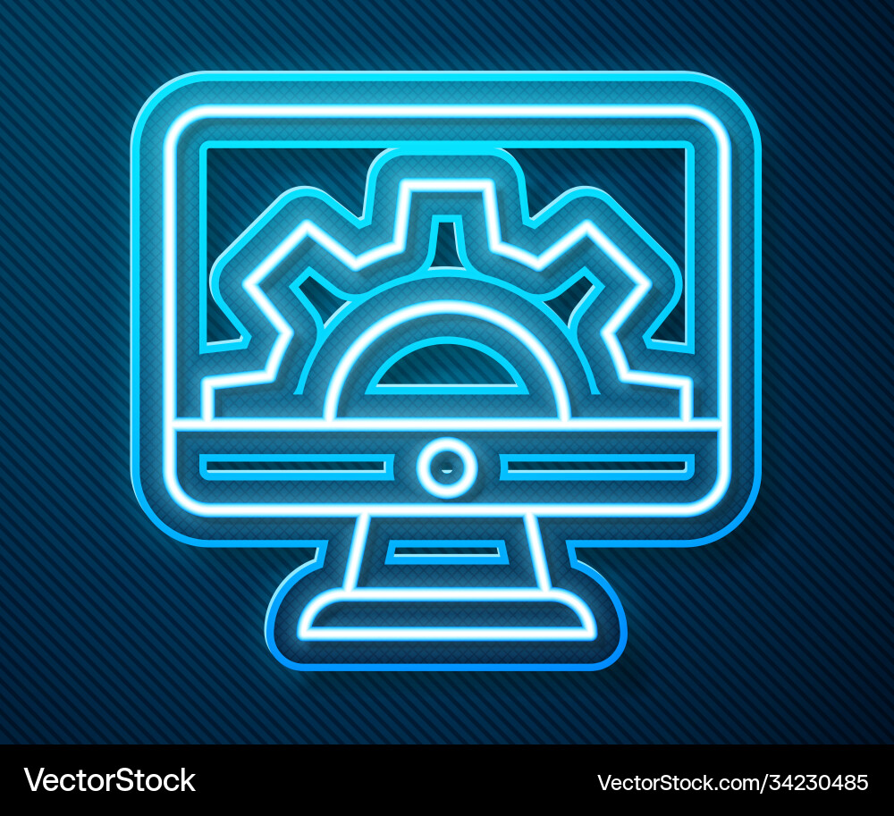 Glowing neon line software web development Glowing neon line software web development vector image