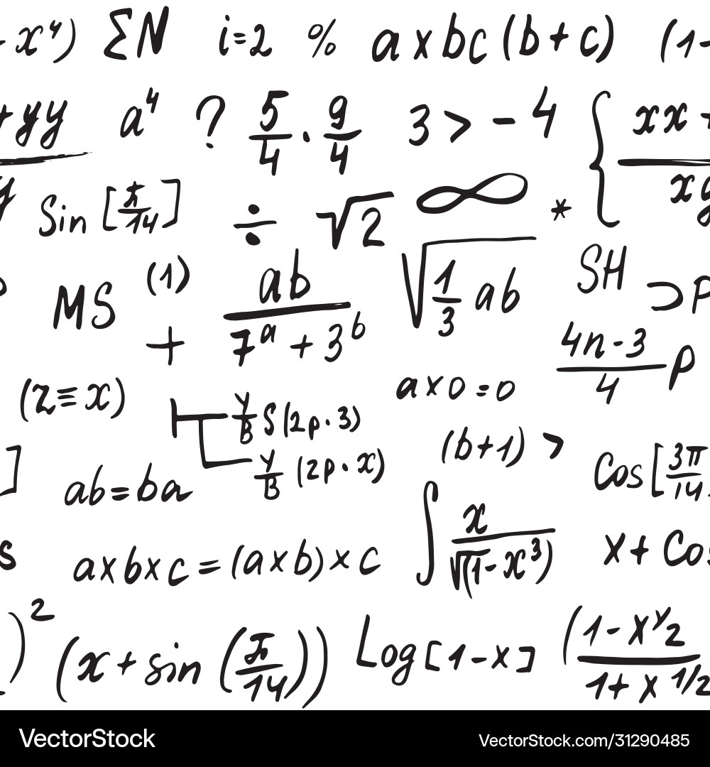 Hand Drawn Math Formulas Pattern vector image