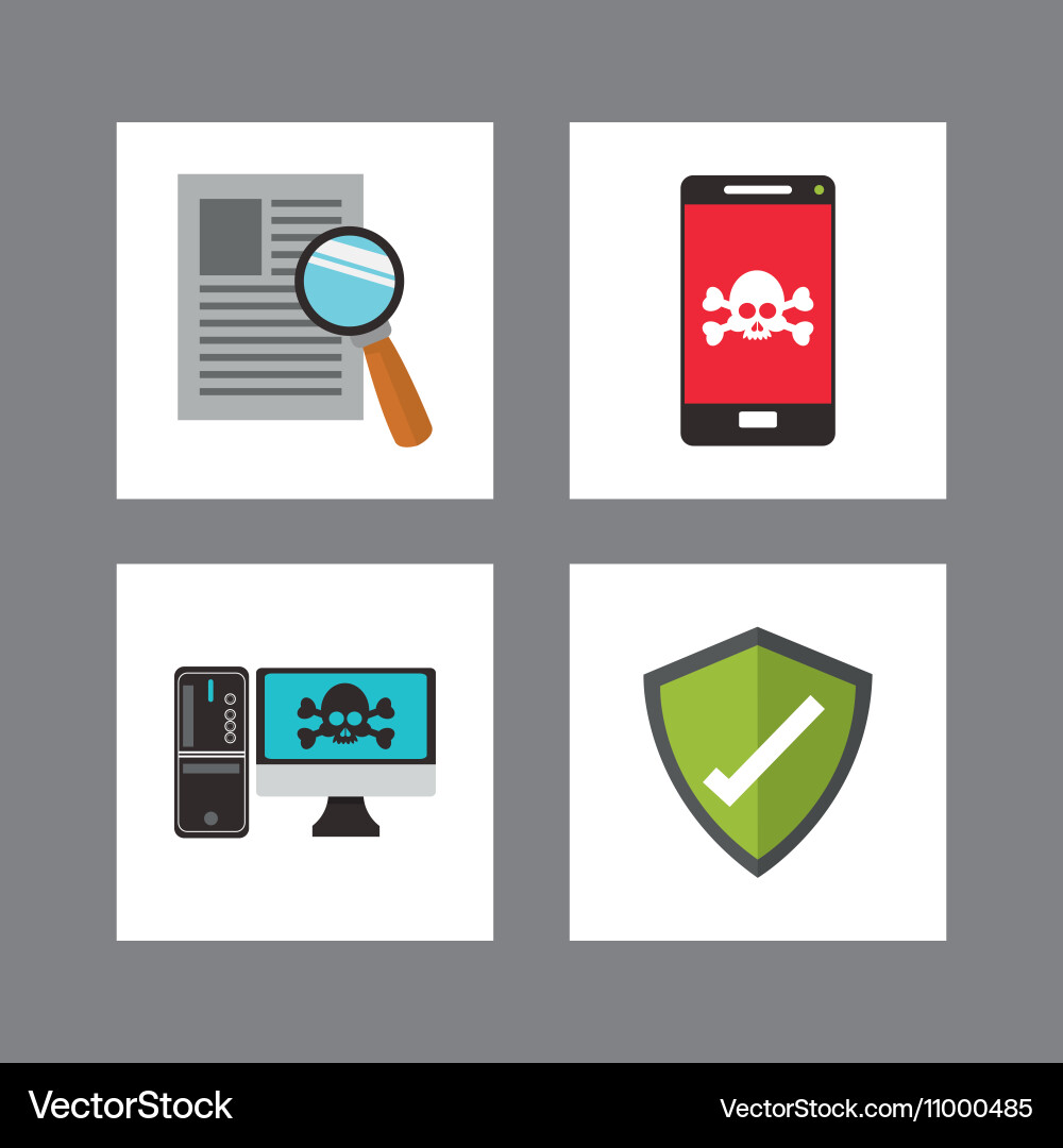 Internet security related icons image vector image