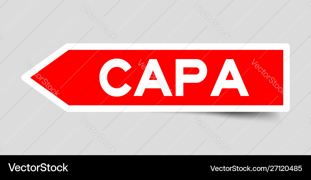 Label sticker in red color arrow shape as word Vector Image