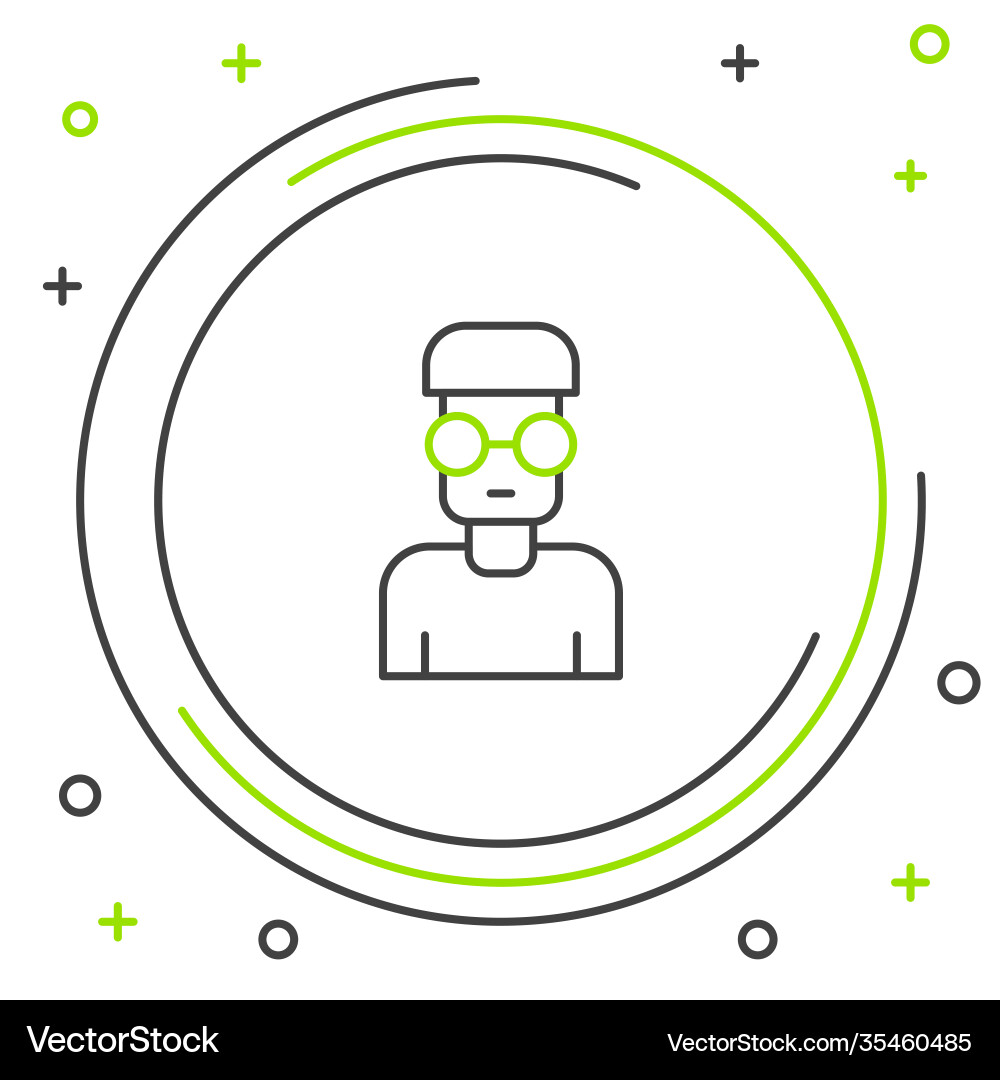 Line nerd geek icon isolated on white background Line nerd geek icon isolated on white background vector image