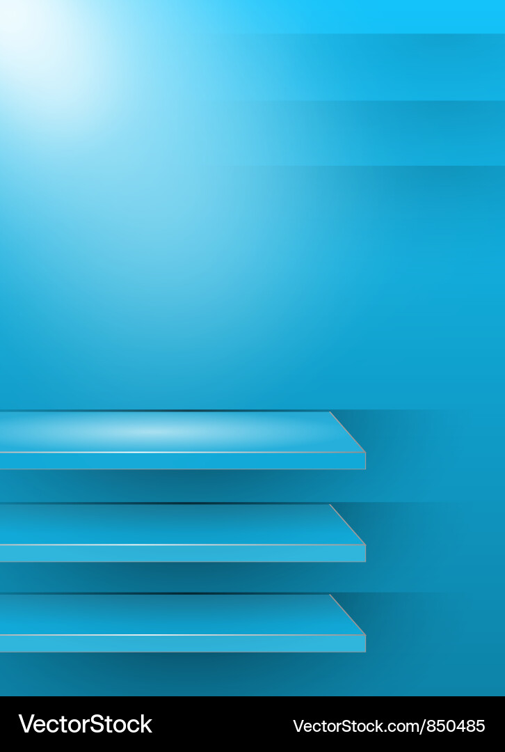 Modern Empty Blue Shelf Background vector image