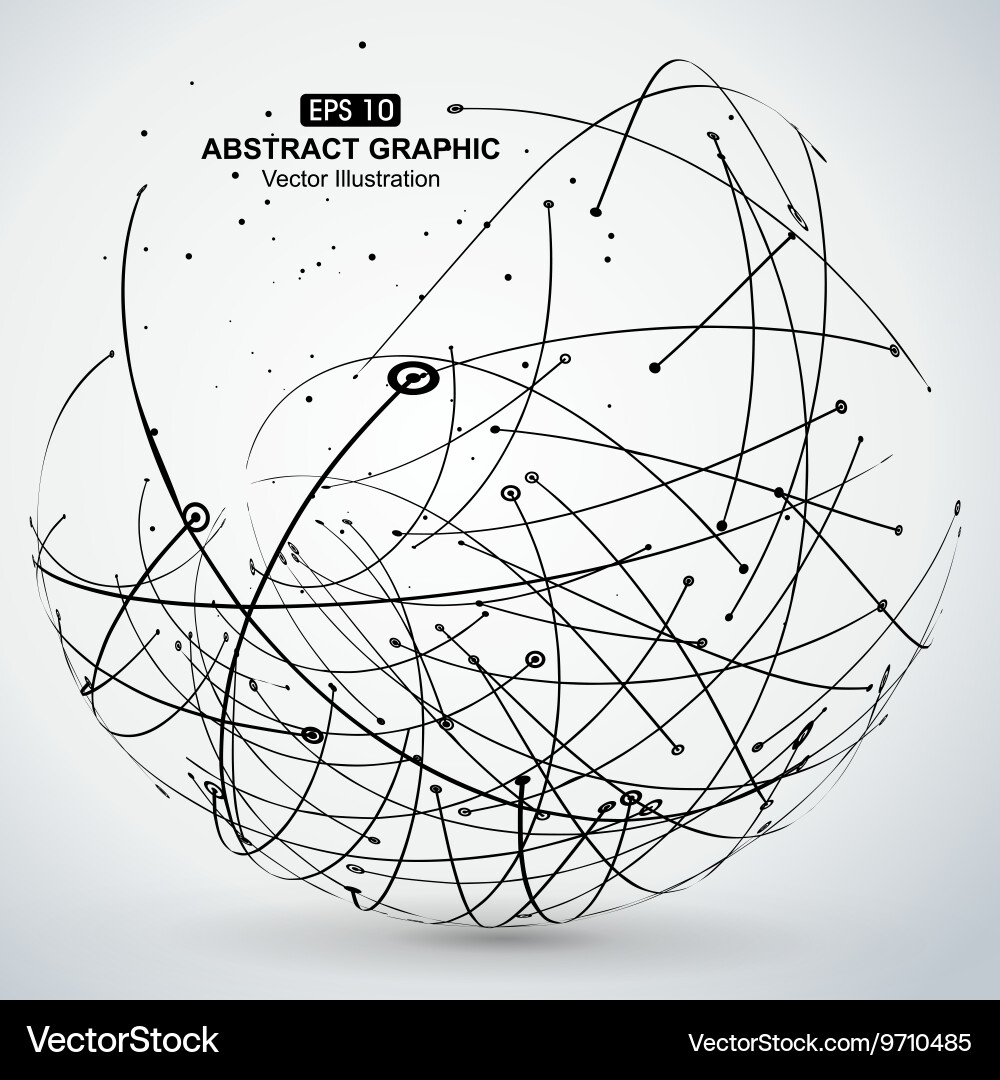 Point and curve constructed the sphere wireframe Vector Image