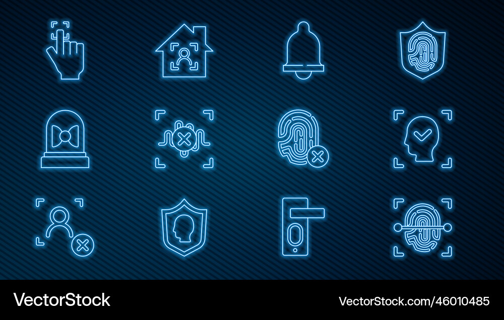 Set line fingerprint face recognition motion Set line fingerprint face recognition motion vector image