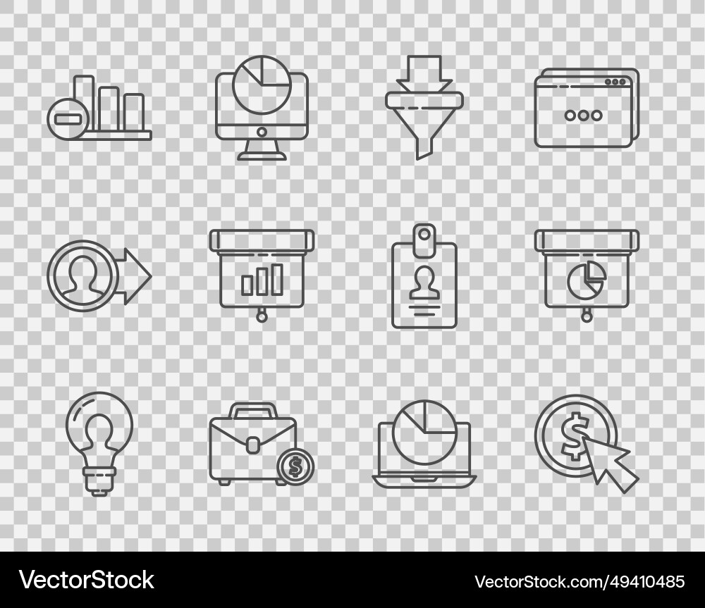 Set line light bulb with concept of idea cursor Set line light bulb with concept of idea cursor vector image
