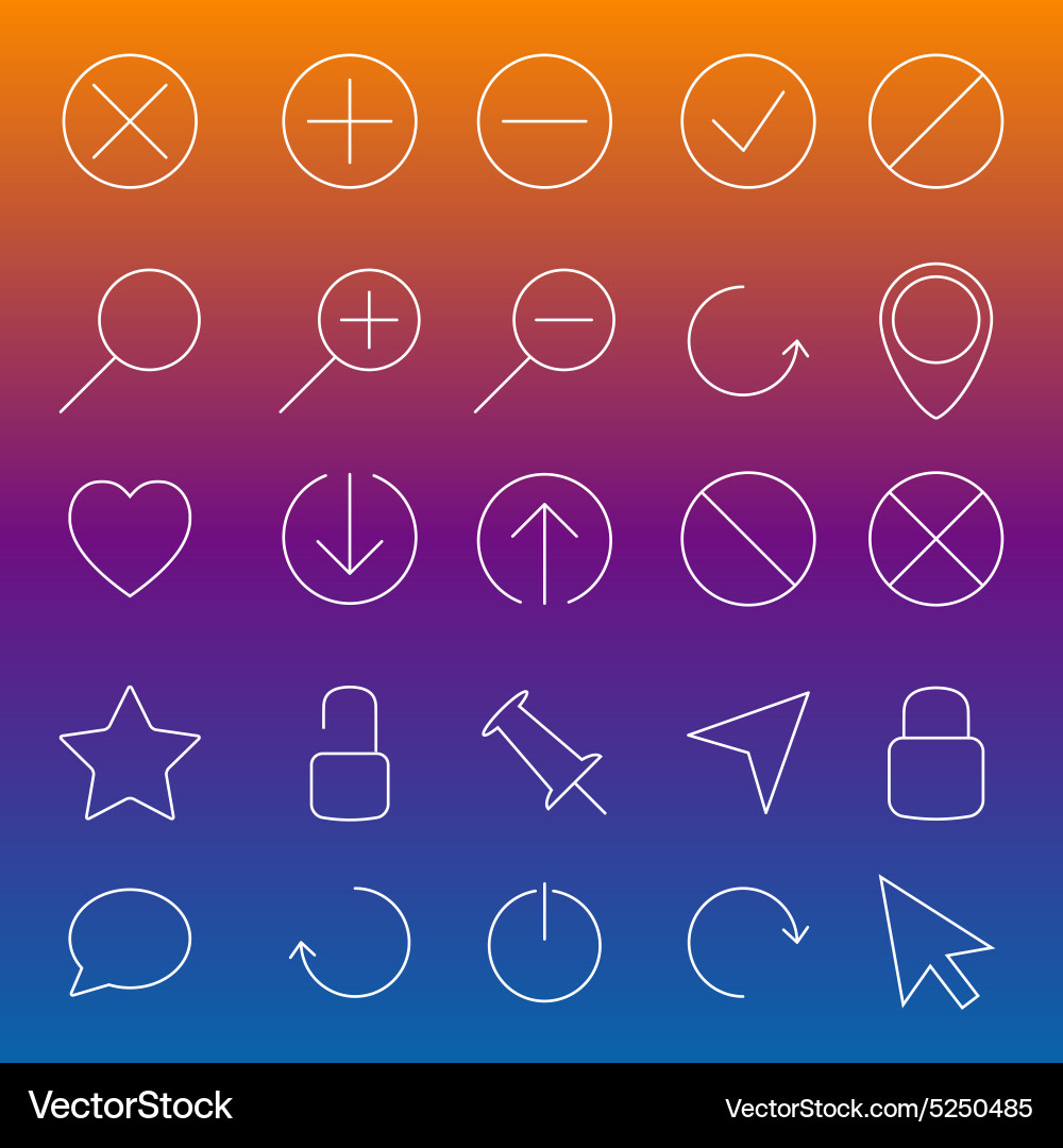 Set of linear web icons vector image